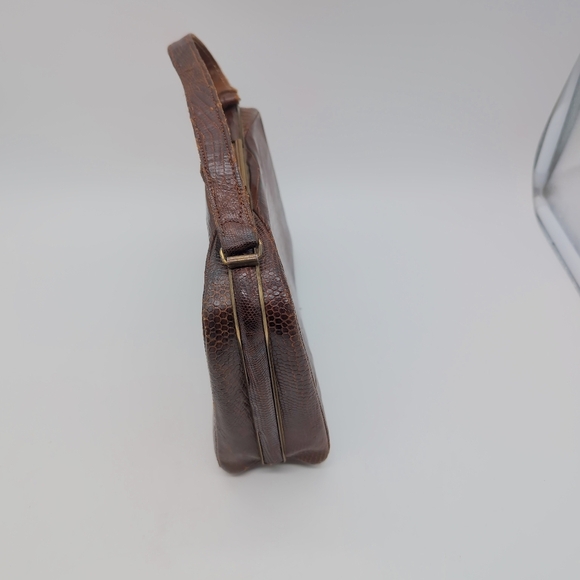 Deitsch Brown Lizard Reptile Leather Handbag 1950s Vintage - Picture 6 of 9